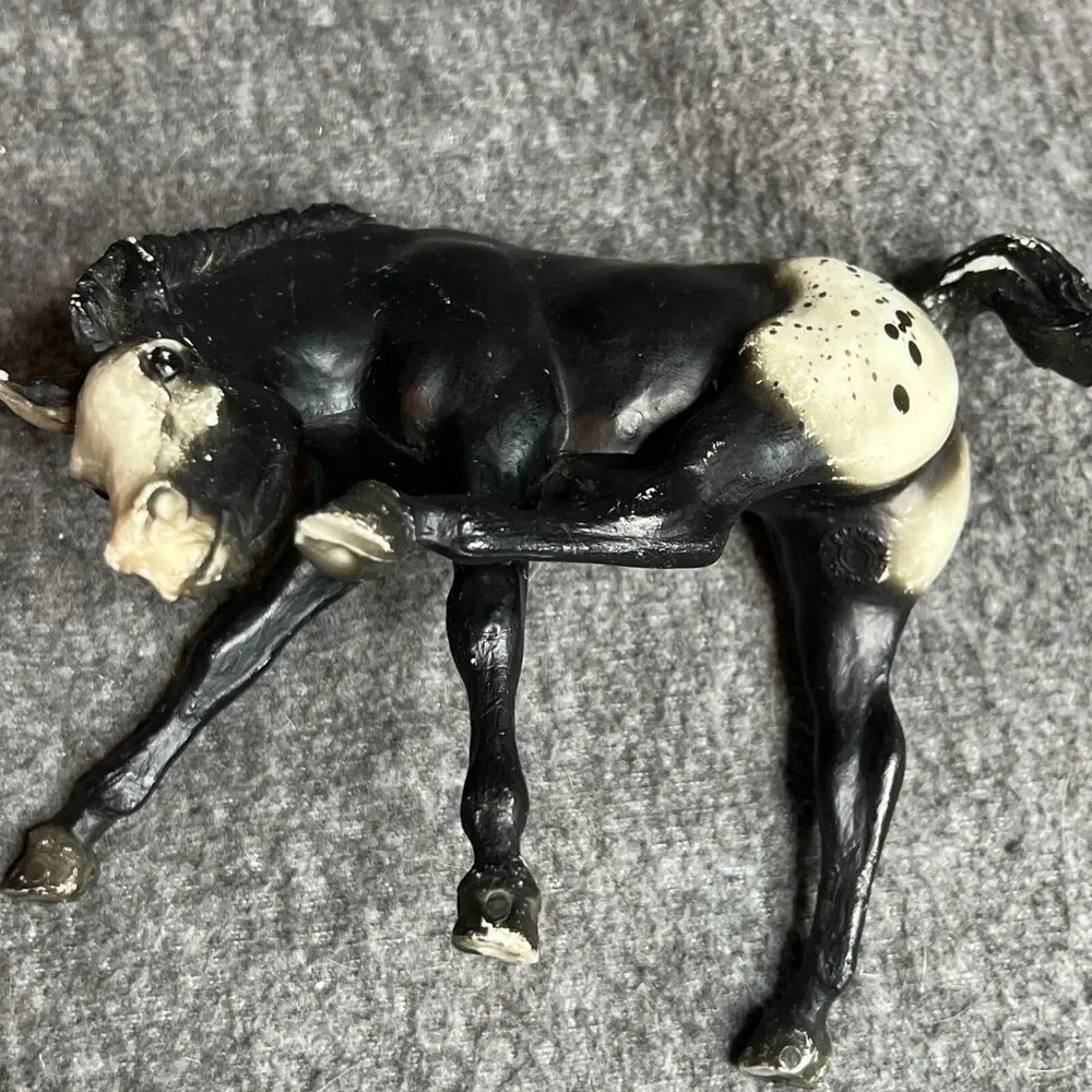 Breyer Horse Black Blanket Appaloosa Scratching Foal #168 Mold Vintage 1970-1986